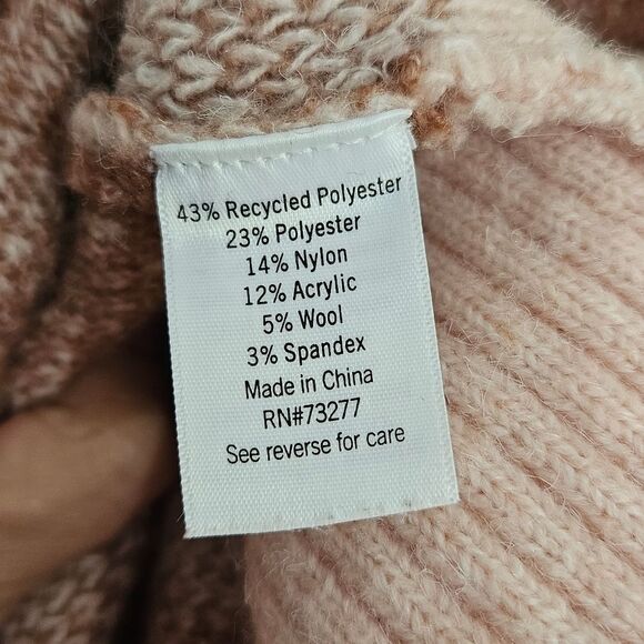 Nine West Womens Polo Sweater Mauve  Peach Zebra Wool Blend Oversize Large - Picture 12 of 12